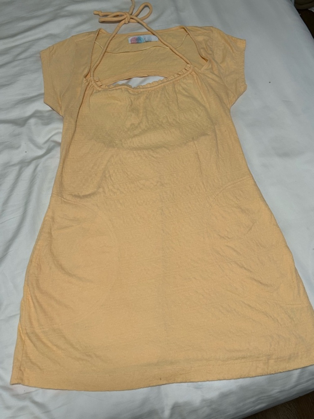 Free people Peach Halter Neck Mini Dress size S NWT